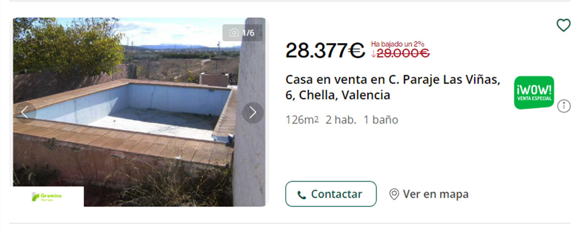 Piso con piscina por 28.000 euros