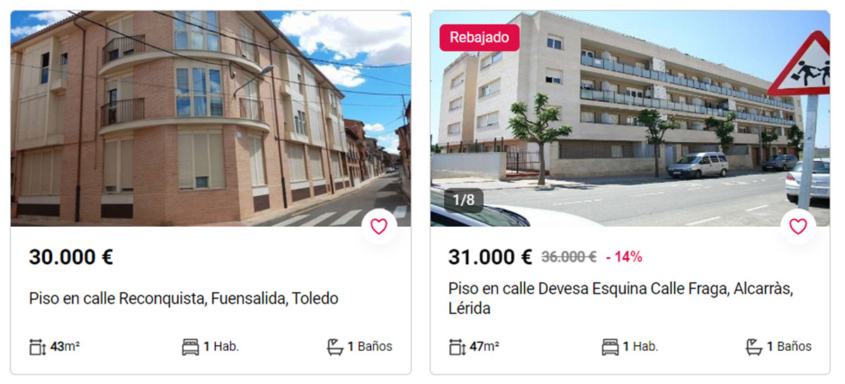 Pisos con piscina por 30.000 euros