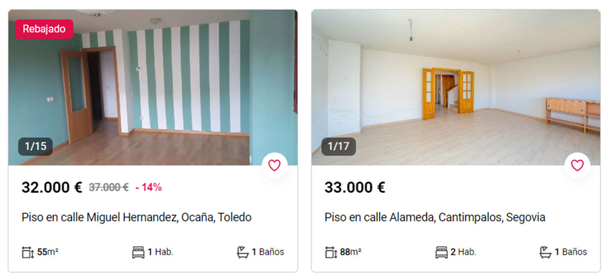 Pisos con piscina por 32.000 euros