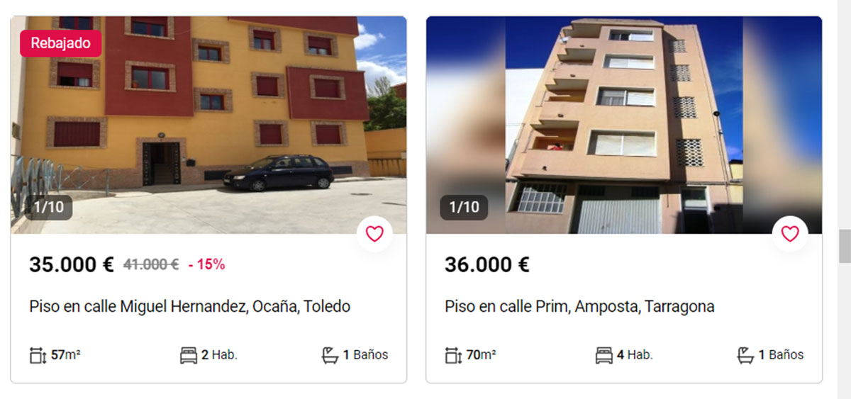 Pisos con piscina por 35.000 euros
