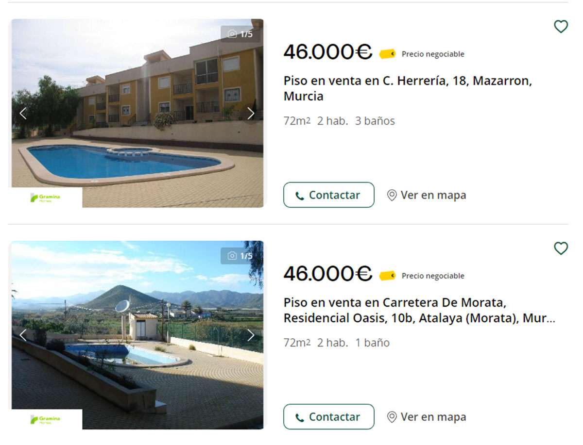 Pisos con piscina por 46.000 euros