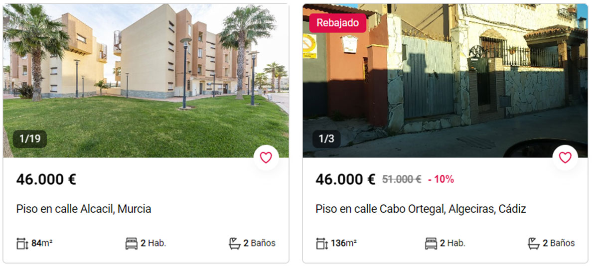 Pisos a la venta por 46.000 euros con piscina
