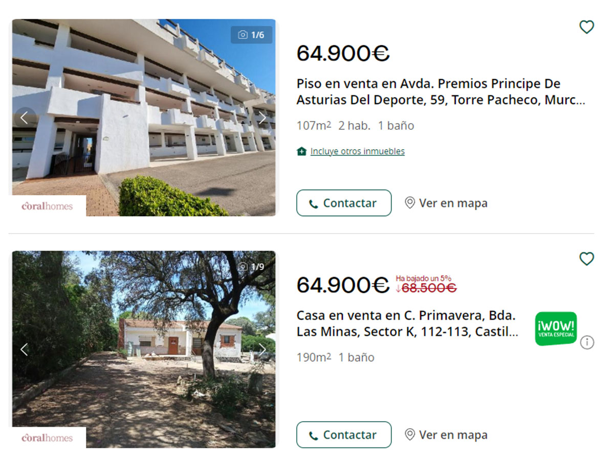 Pisos con piscina por 64.000 euros