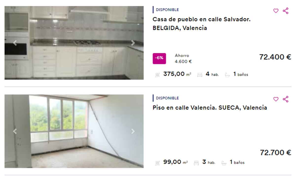 Pisos por 72.000 euros