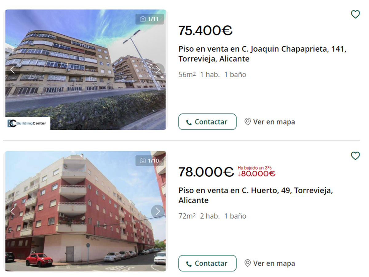 Pisos con piscina por 75.000 euros