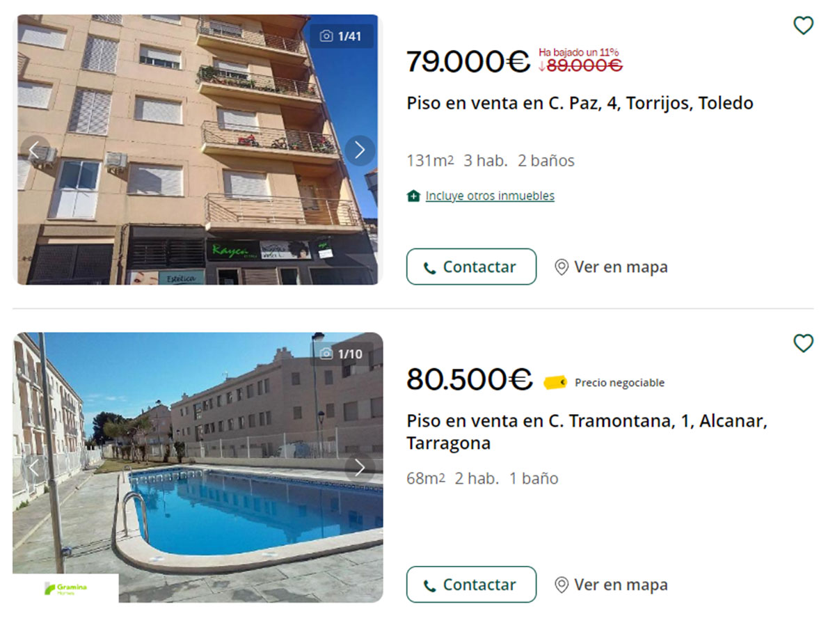 Pisos con piscina por 79.000 euros