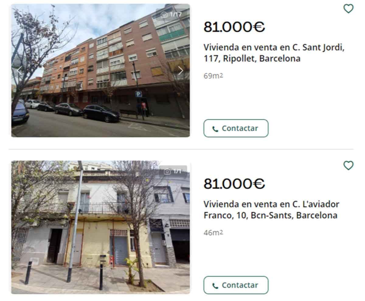 Pisos por 80.000 euros en Barcelona
