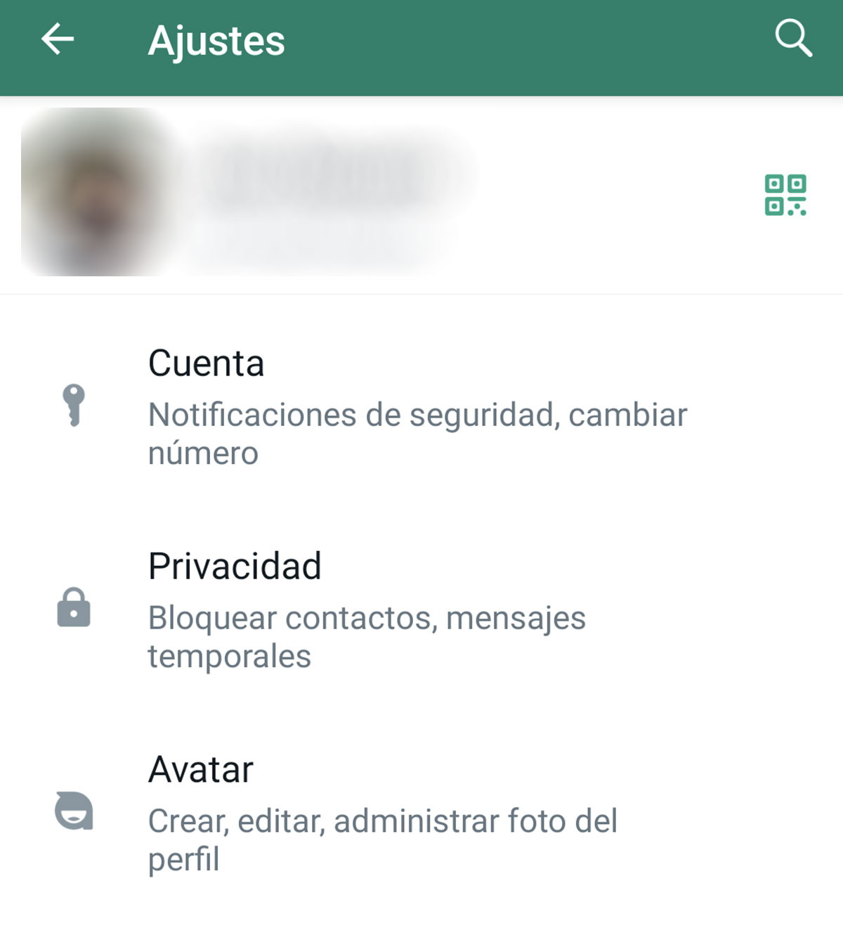 Ajustes de WhatsApp en Android