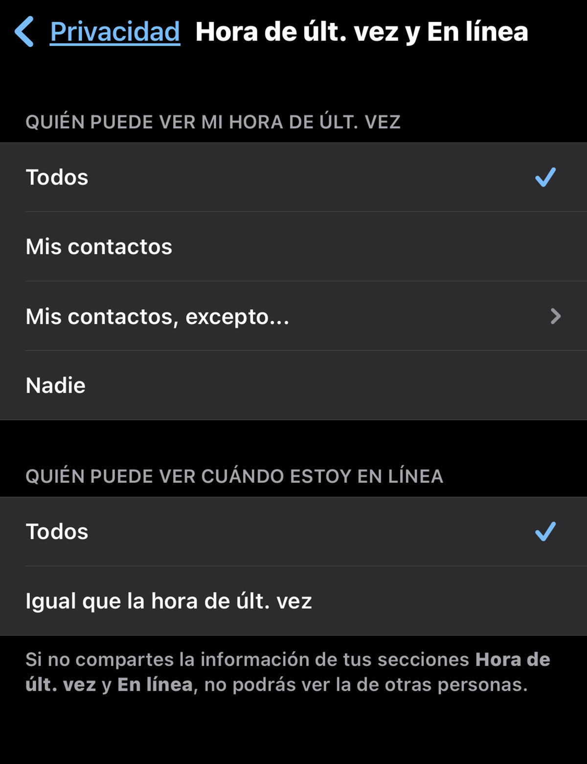 Conexión y estado en línea