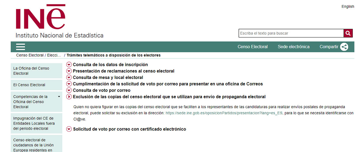 Requisitos de trámites