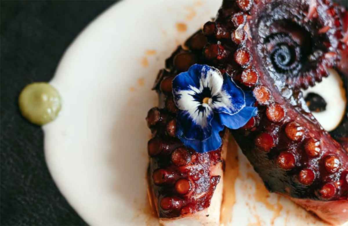 Pulpo con crema de ajoblanco