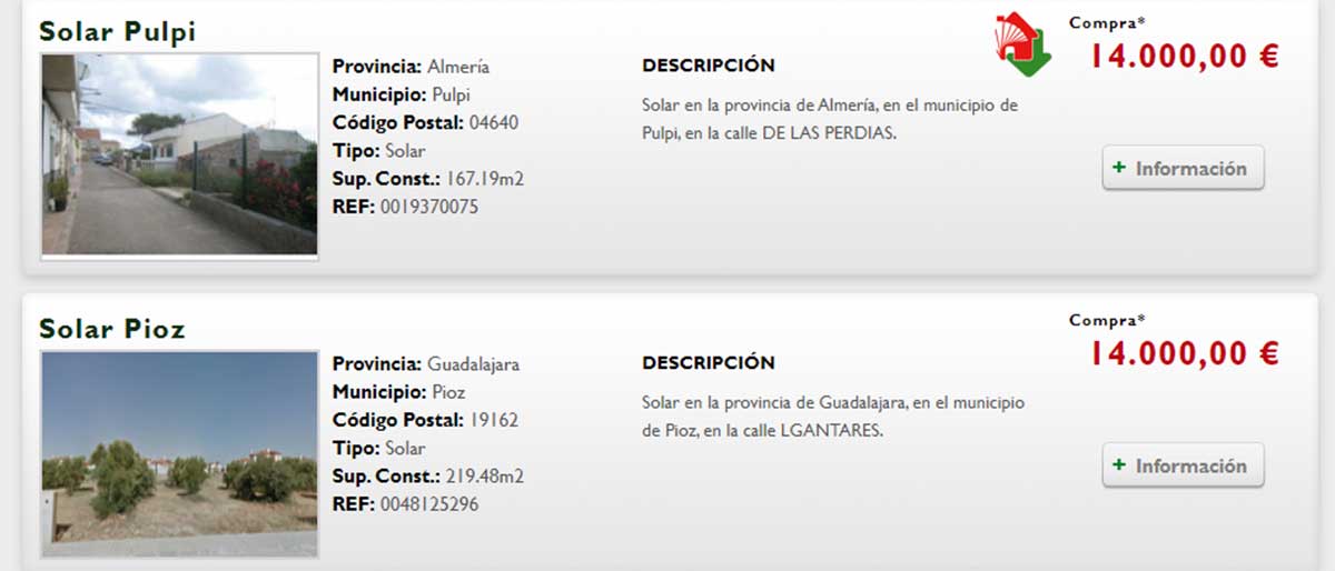 Terreno por 14.000 euros