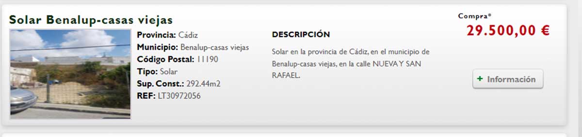 Terreno en venta por menos de 30.000 euros