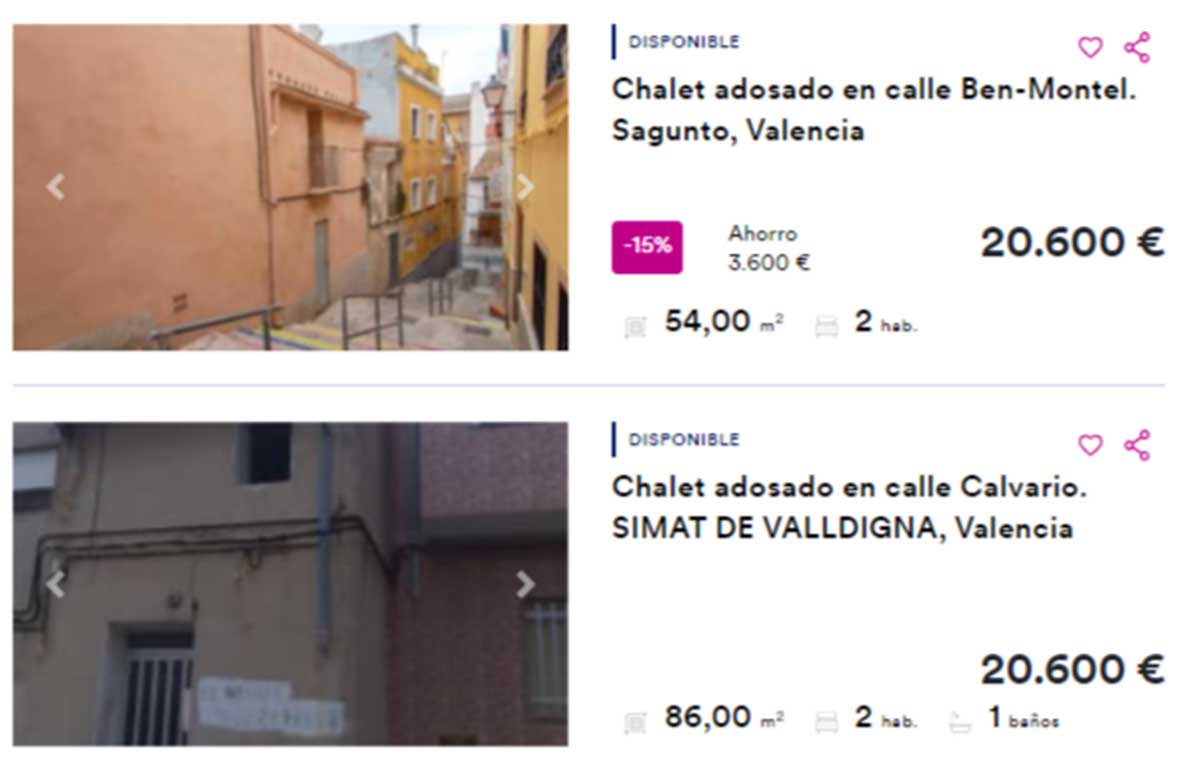 Casa a la venta por más de 20.000 euros en Valencia