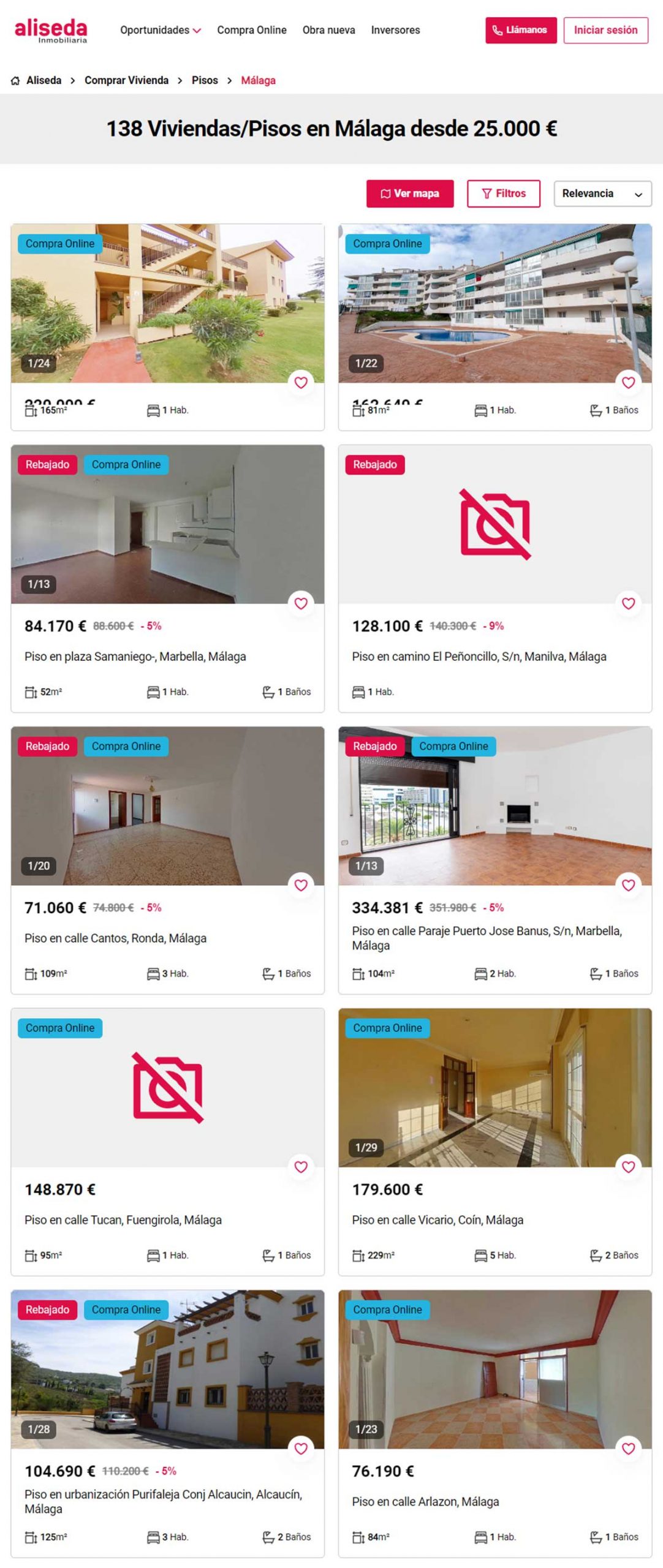 Catálogo de viviendas en Málaga de Aliseda