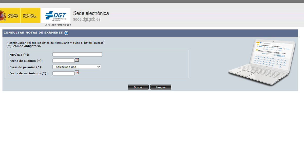 Datos personales nota DGT