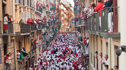 La ruta de San Fermín en Pamplona.