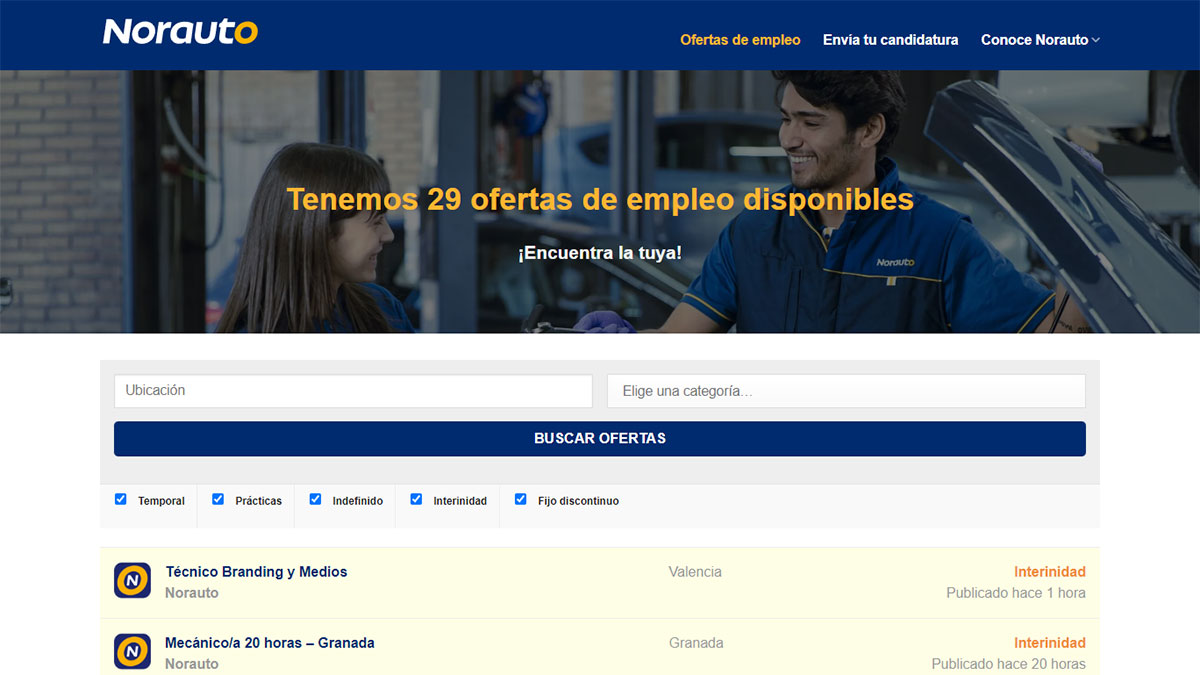 Listado de vacantes de empleo