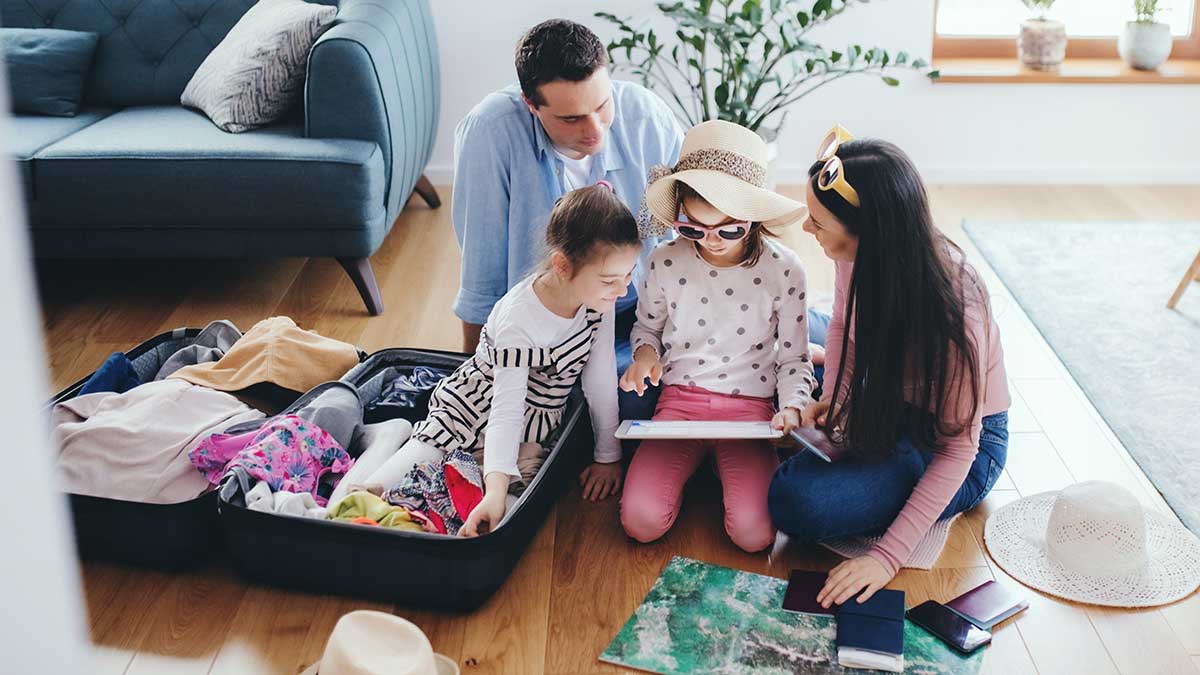 Preparar maleta con niños