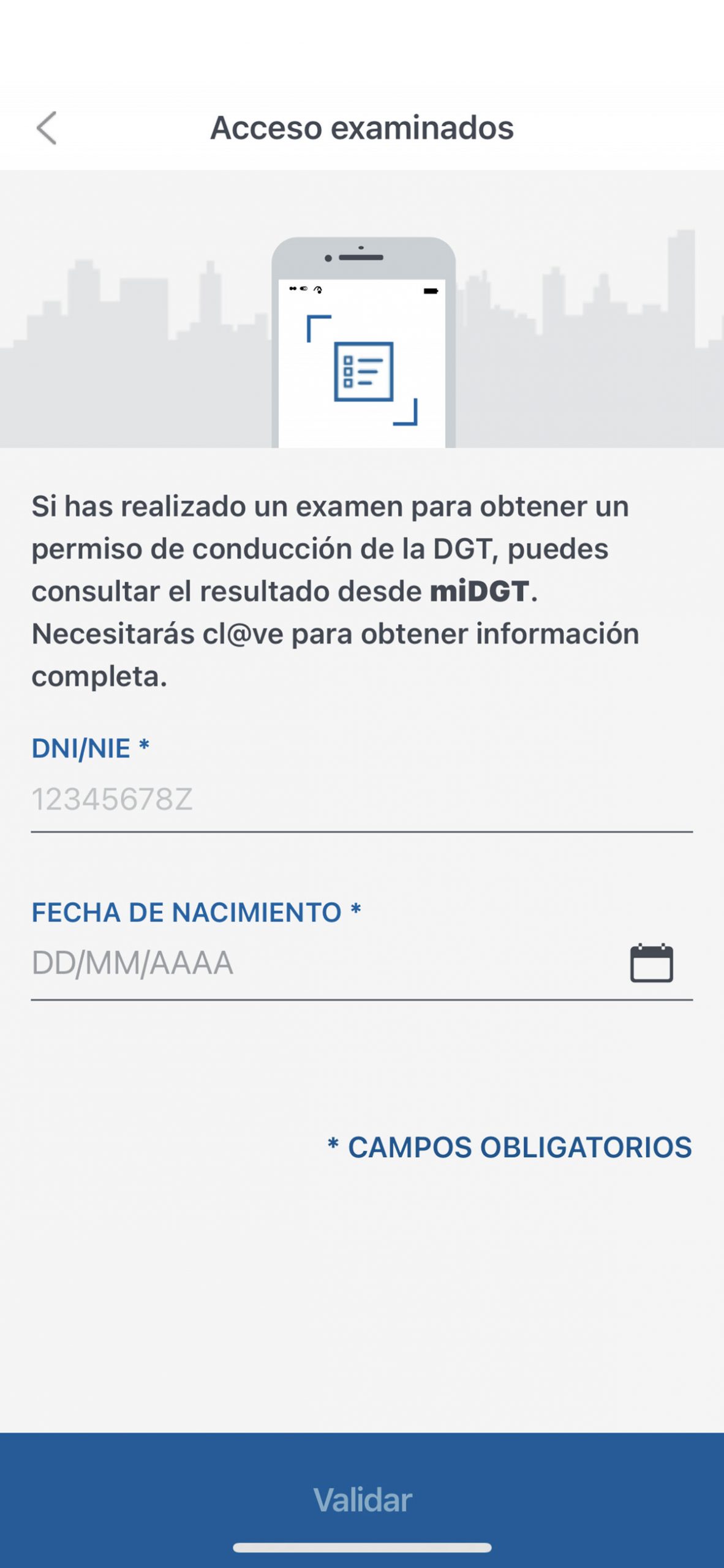 Nota del examen