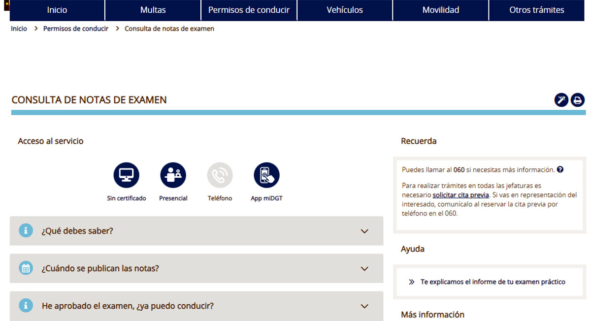 Sede electrónica DGT