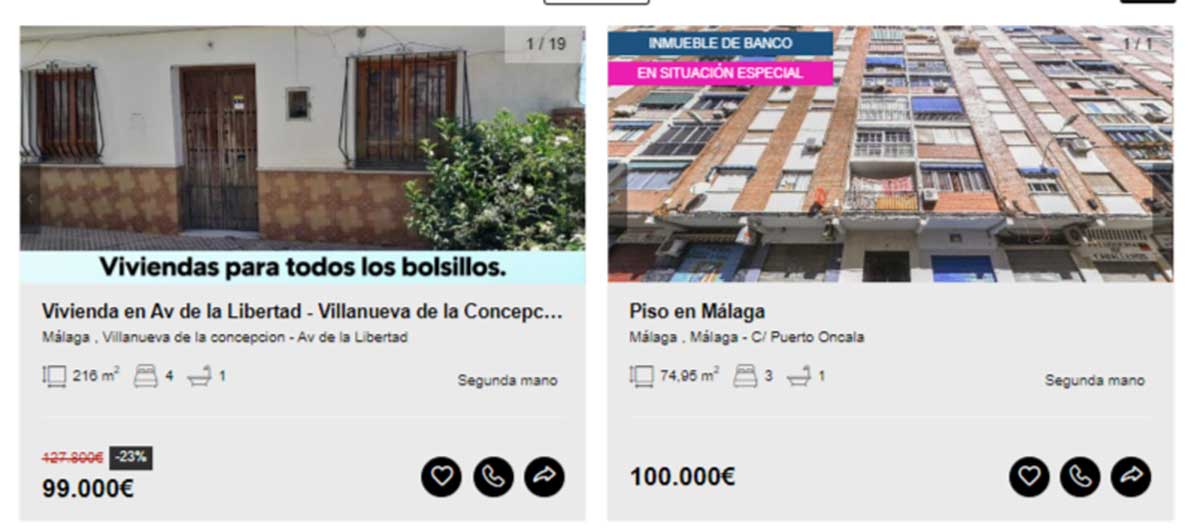 Pisos en Málaga por 100.000 euros