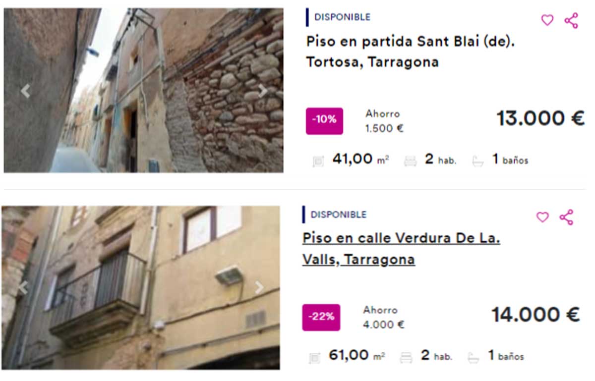 Pisos a la venta por 13.000 euros