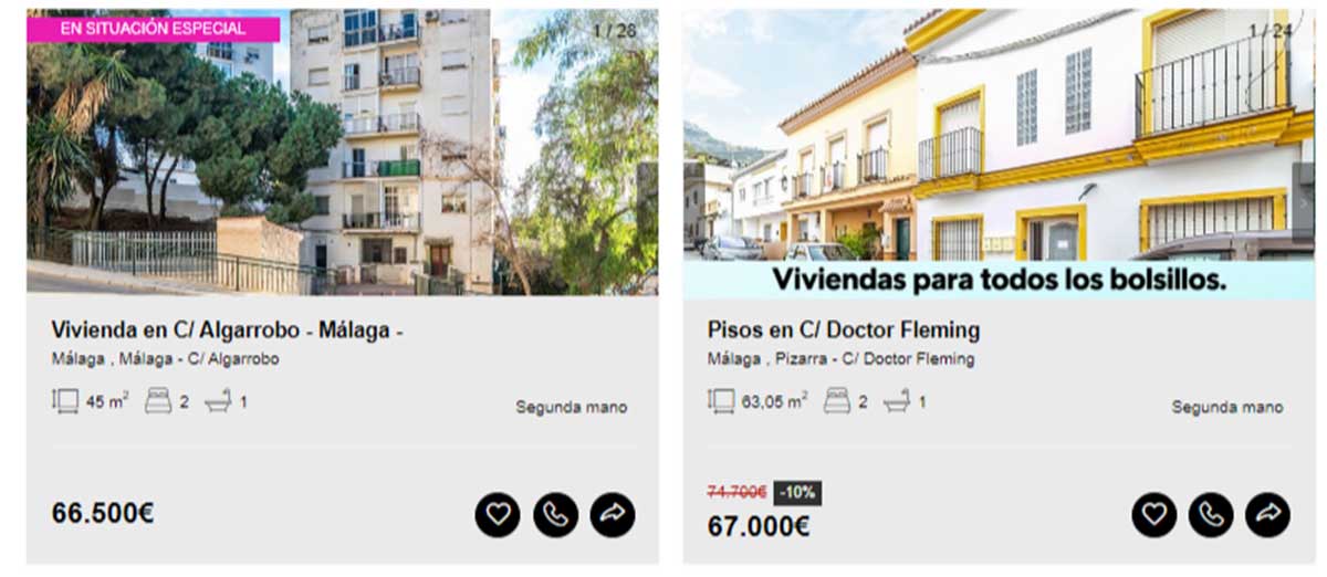 Viviendas en Málaga por 66.000 euros