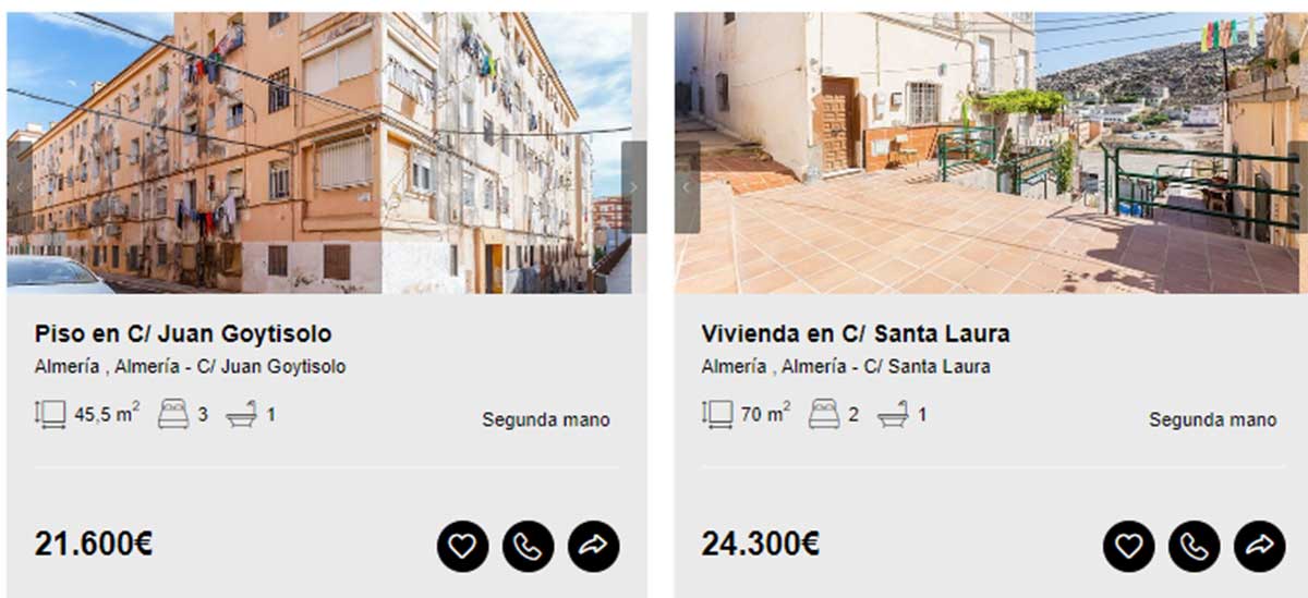 Pisos a la venta en Almería por 20.000 euros