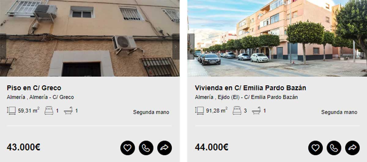 Pisos a la venta en Almería por 43.000 euros
