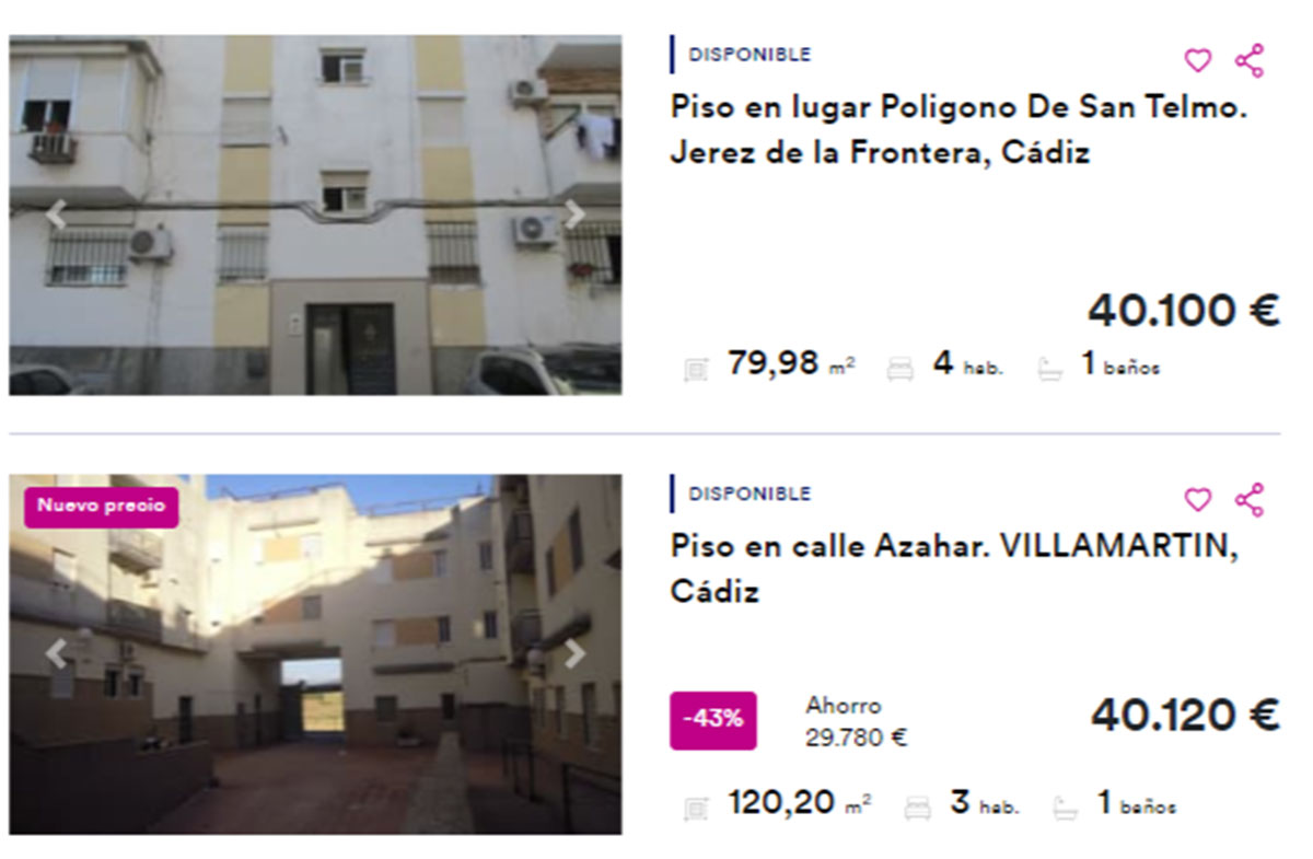 Pisos en Cádiz por 40.000 euros