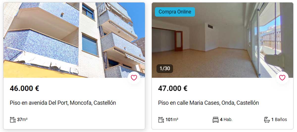 Pisos en Castellón por menos de 50.000 euros