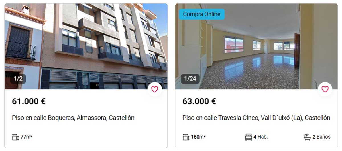 Pisos en Castellón por 63.000 euros