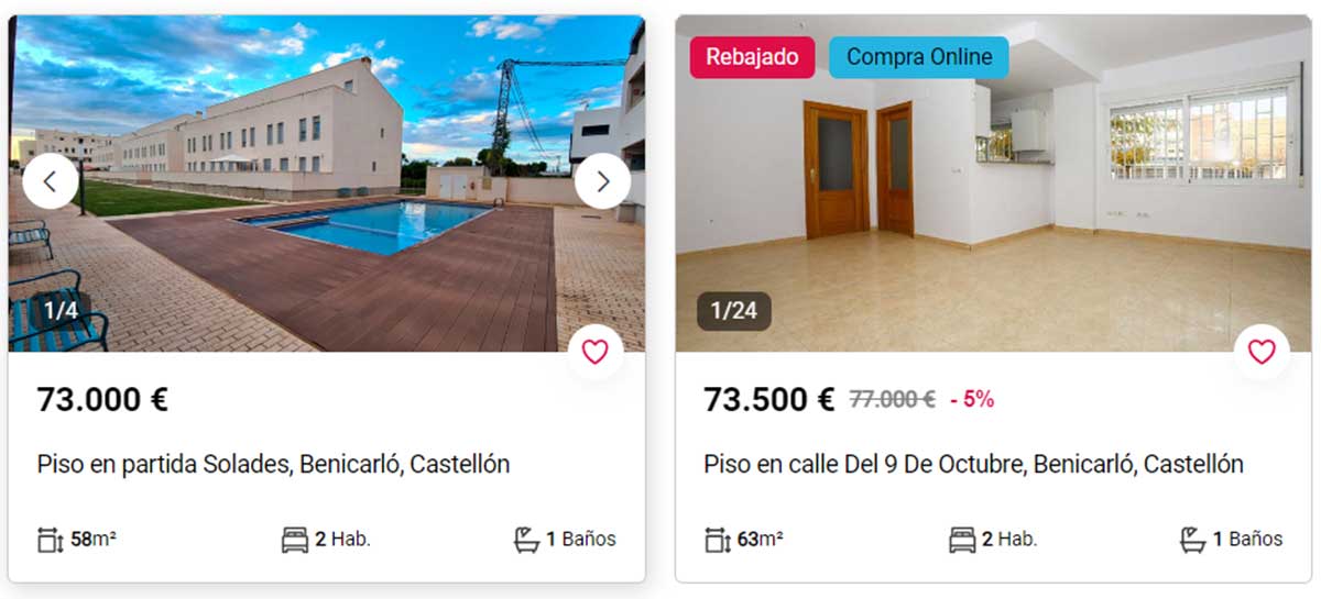 Pisos en Castellón por 73.000 euros