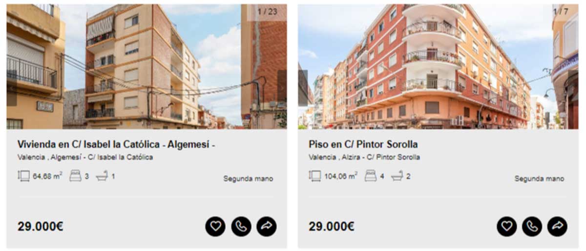 Pisos a la venta en Valencia por 29.000 euros