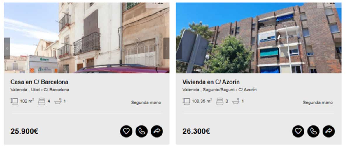 Pisos a la venta en Valencia por 25.000 euros