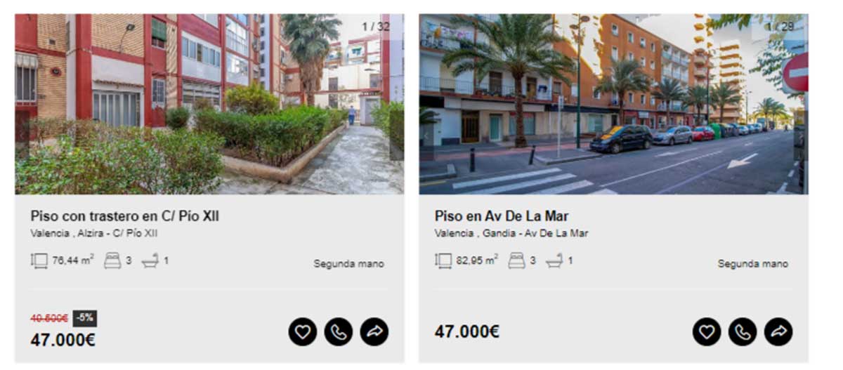 Pisos a la venta en Valencia por 47.000 euros