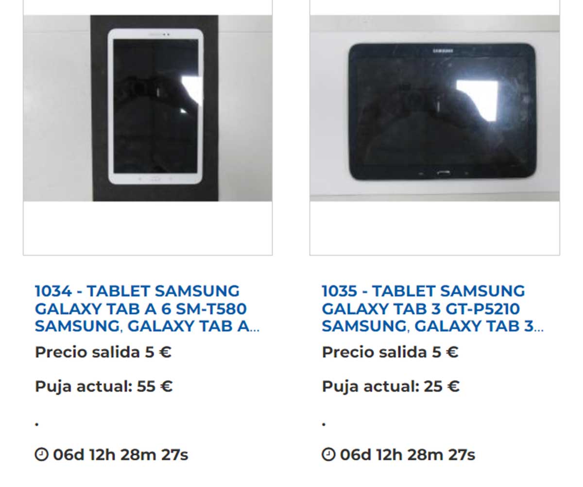 Tablet Samsung desde 25 euros