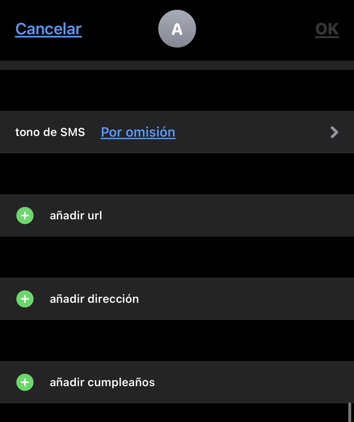 Edición de contacto