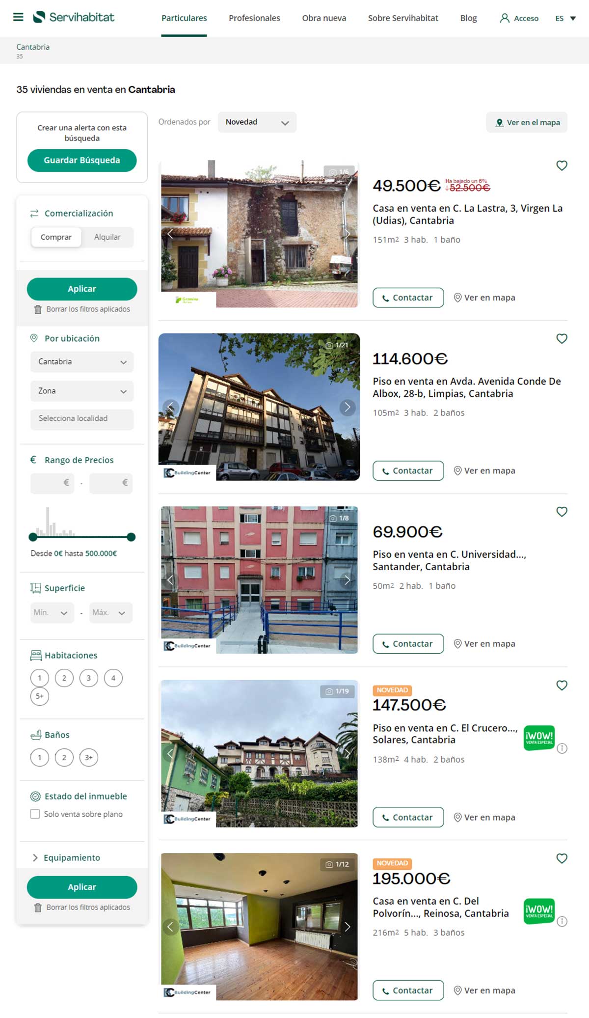 Catálogo viviendas Cantabria