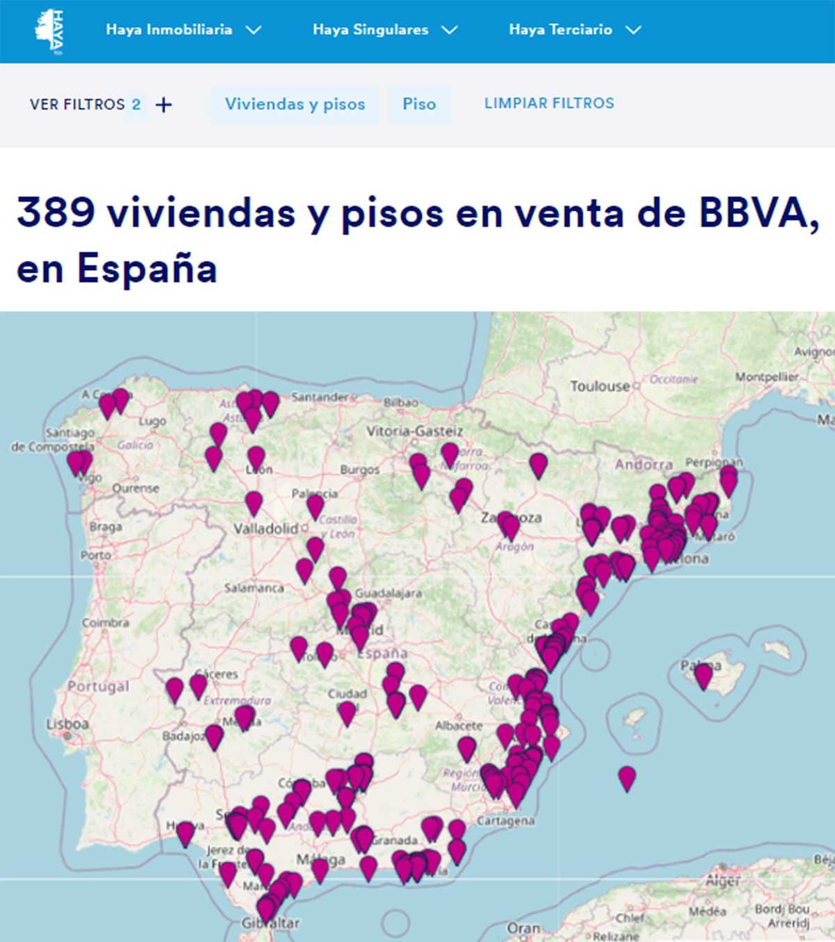 Catálogo de viviendas de BBVA