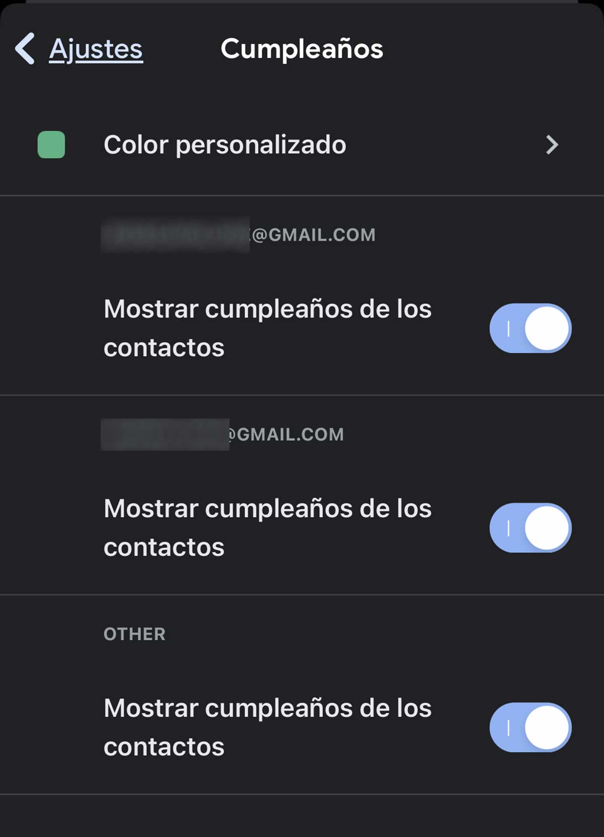 Notificación de cumpleaños