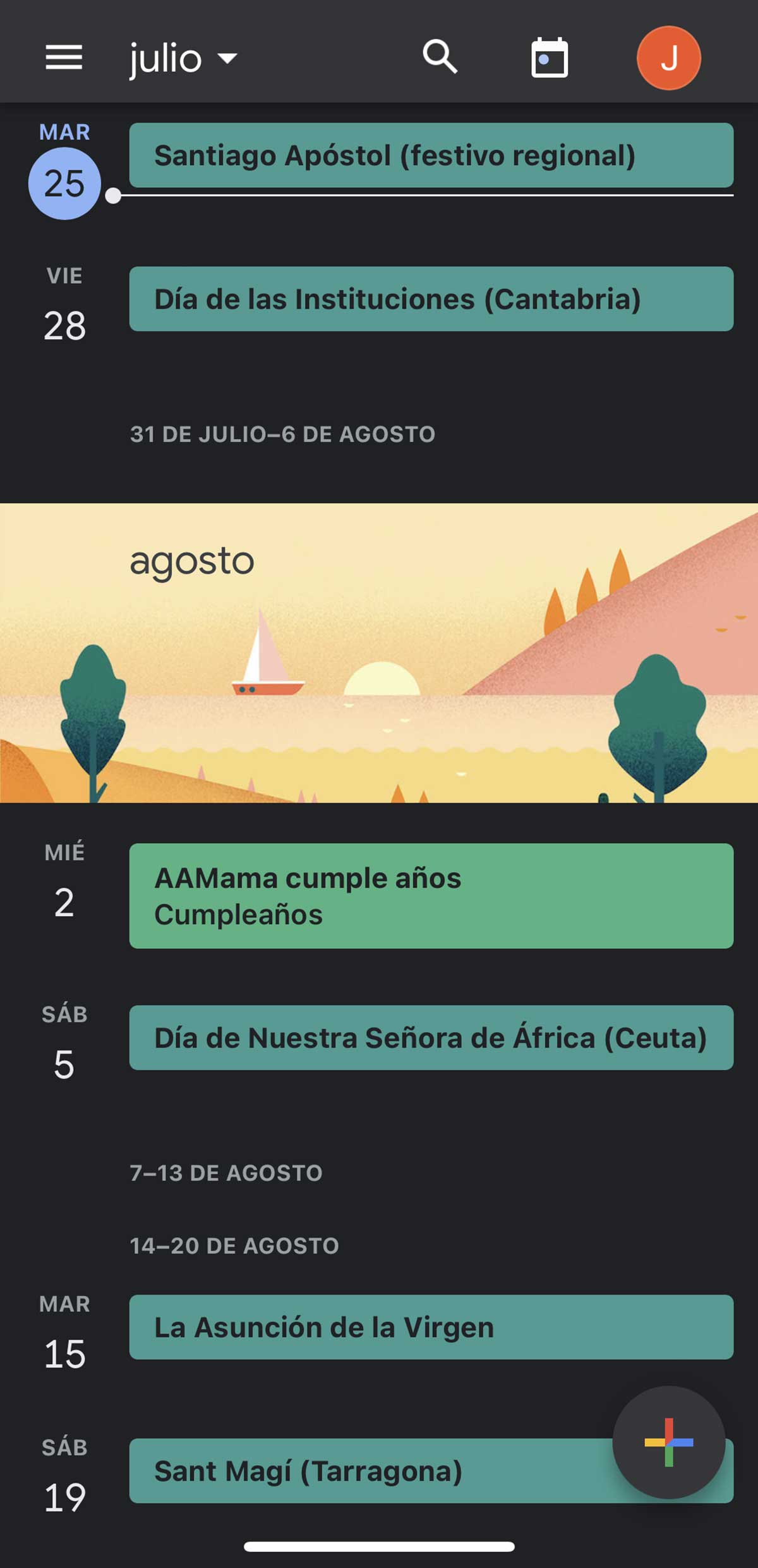 Fecha de cumpleaños mamá