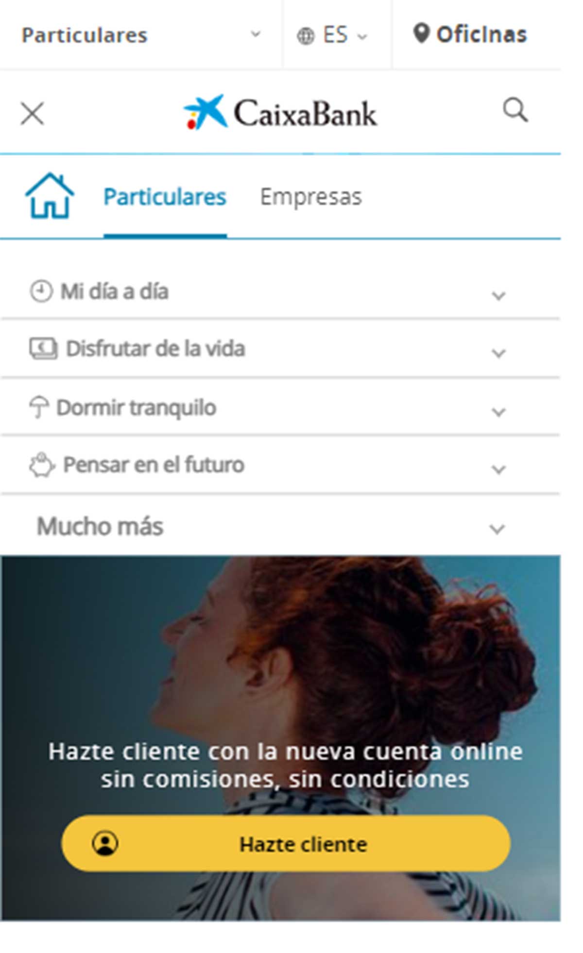Menú CaixaBank