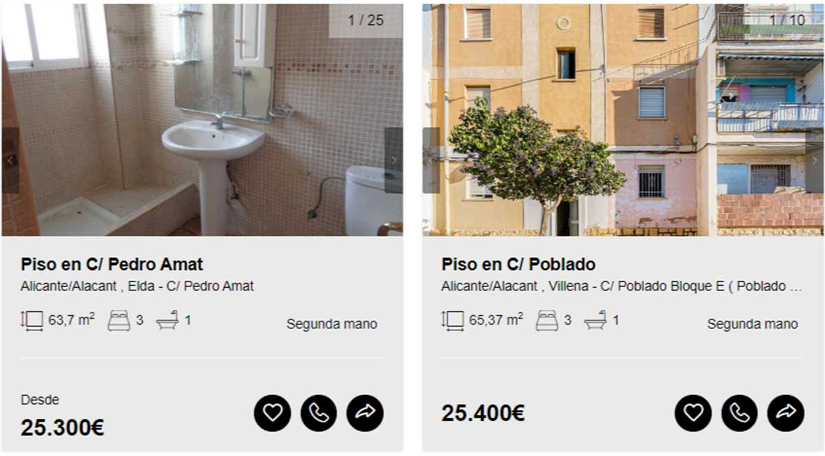 Pisos a la venta en Alicante por 25.000 euros