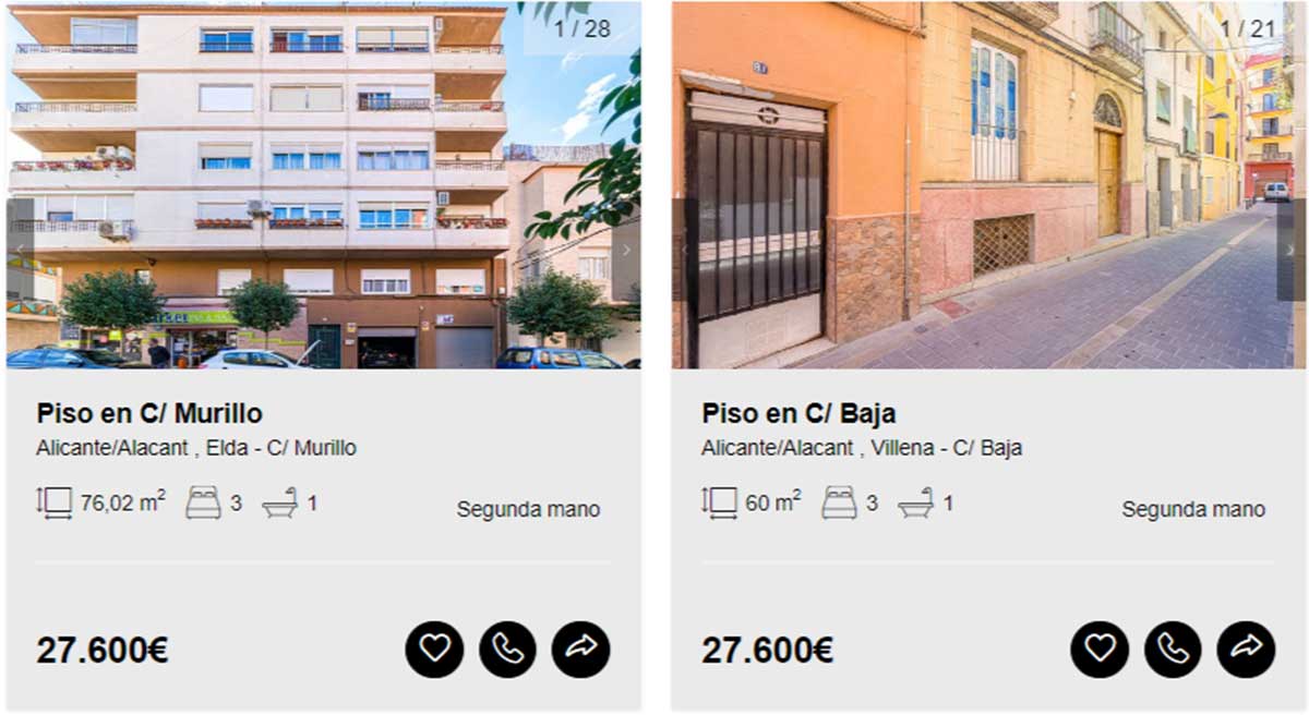 Pisos a la venta en Alicante por 27.000 euros