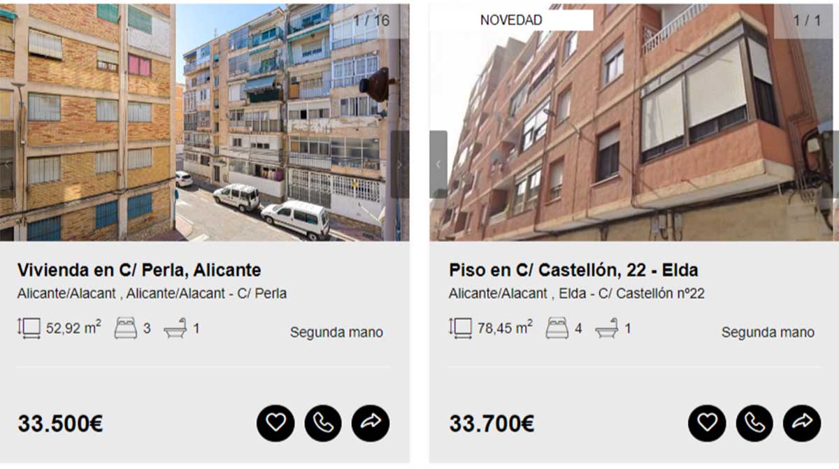 Pisos a la venta en Alicante por 33.000 euros