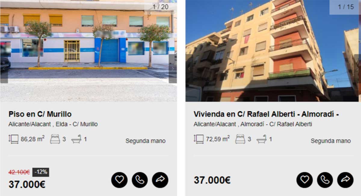 Pisos a la venta en Alicante por 37.000 euros