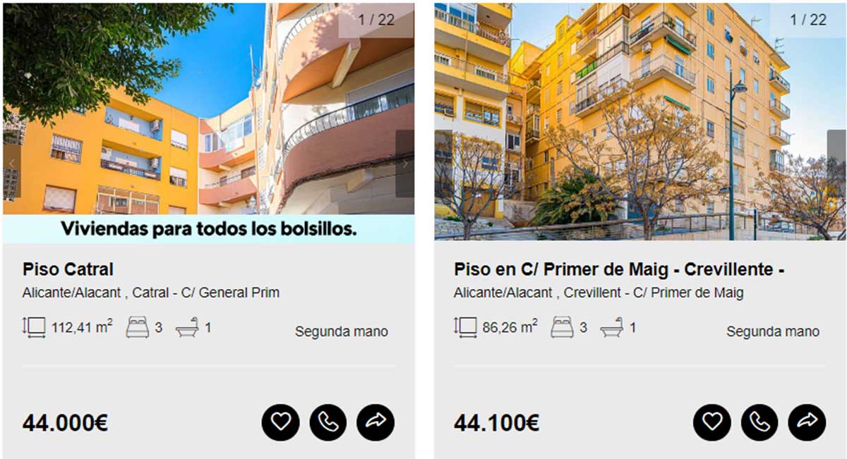 Pisos a la venta en Alicante por 44.000 euros