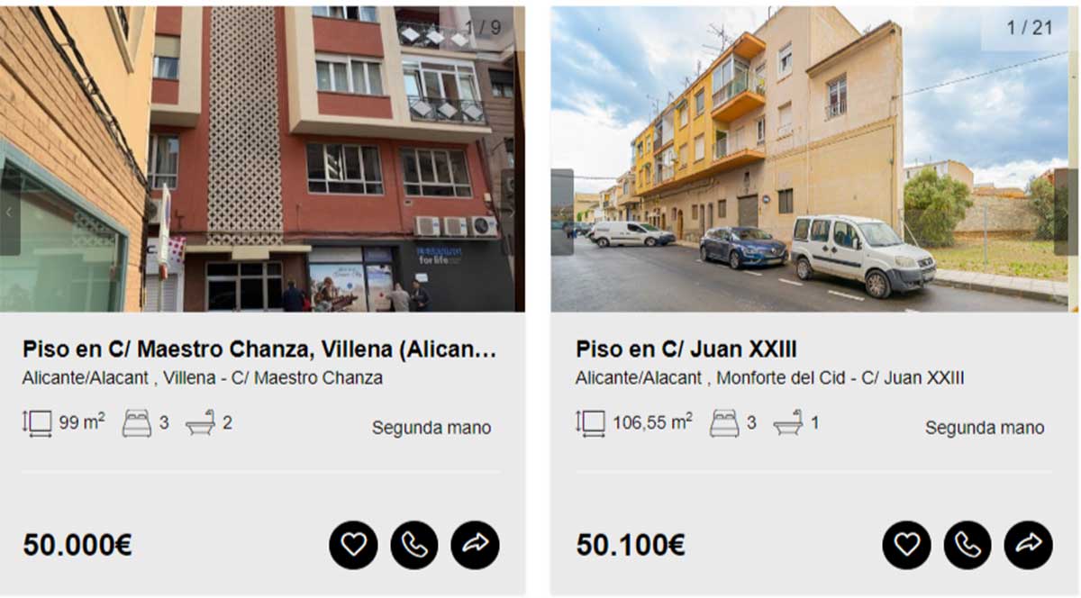 Pisos a la venta en Alicante por 50.000 euros